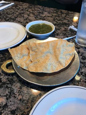 Pappadam and chutney  at Cafe Bombay in Atlanta