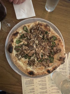 Truffle and cashew cream pizza  at Double Zero in New York City