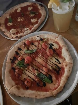 Squash Blossom & Pepperoni Pizza  at Double Zero in New York City