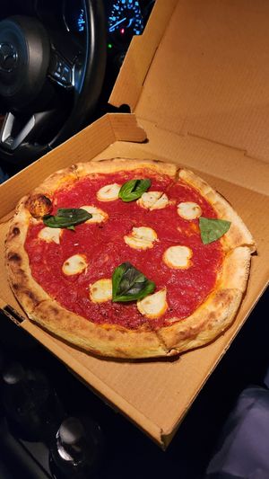 Take-out Margherita Pizza at Double Zero in New York City