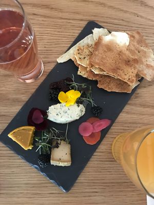 Vegan cheese board + one of each of the hard ciders on the menu at Double Zero in New York City
