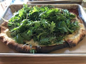 Truffle cream pizza at Double Zero in New York City