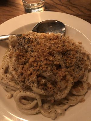 Cacio e Pepe. Excellent portion at Double Zero in New York City
