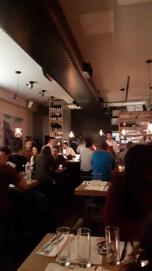 Inside the restaurant at Double Zero in New York City