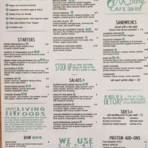 menu nov 2016 at ARTillery in Siem Reap