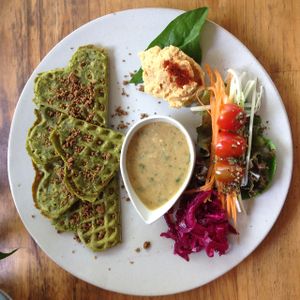 Fa-waffle plate (vegan) at ARTillery in Siem Reap
