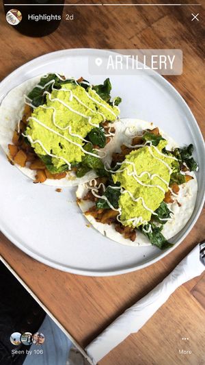 Pumpkin tacos $4.50  at ARTillery in Siem Reap