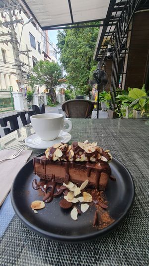 Chocolate fudge cake at Veganerie Concept - Benjasiri Park in Bangkok