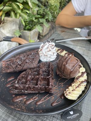 Chocolate Waffle at Veganerie Concept - Benjasiri Park in Bangkok