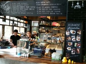 counter at Veganerie Concept - Benjasiri Park in Bangkok