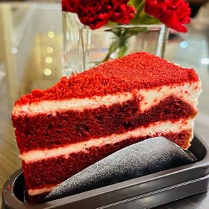 Red velvet cake  at Veganerie Concept - Benjasiri Park in Bangkok