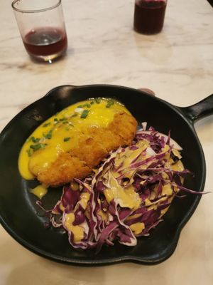 Vegan tuna fish at Veganerie Concept - Benjasiri Park in Bangkok