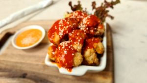 Cauliflower wings at Veganerie Concept - Benjasiri Park in Bangkok