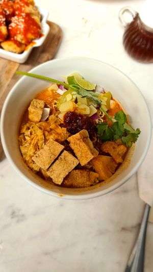 Khao soi at Veganerie Concept - Benjasiri Park in Bangkok