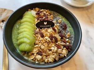 Green Fresh smoothie bowl, 250 baht  at Veganerie Concept - Benjasiri Park in Bangkok