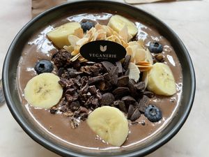 Crunchy Monkey smoothie bowl, 240 baht  at Veganerie Concept - Benjasiri Park in Bangkok