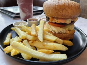 Veganerie cheese burger, 310 baht  at Veganerie Concept - Benjasiri Park in Bangkok