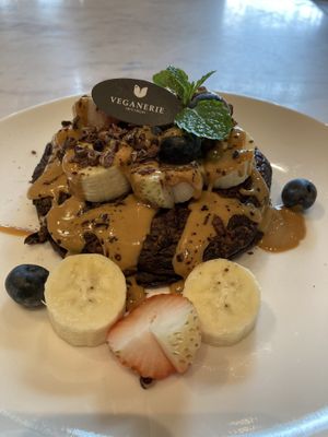 Protein pancakes  at Veganerie Concept - Benjasiri Park in Bangkok