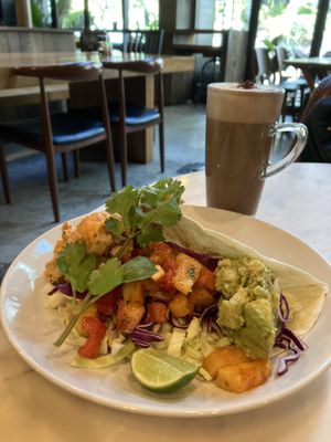 Xmas taco - crispy cauli, pineapple salsa and guaca  at Veganerie Concept - Benjasiri Park in Bangkok