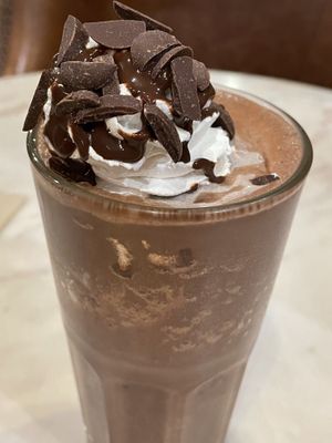 Dark chocolate smoothie, 140 baht  at Veganerie Concept - Benjasiri Park in Bangkok