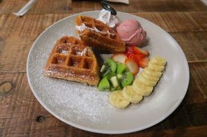 Waffle at Veganerie Concept - Benjasiri Park in Bangkok