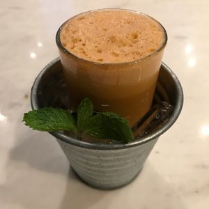 Thai tea latte at Veganerie Concept - Benjasiri Park in Bangkok