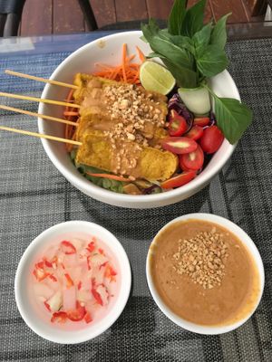 tofu in great sauces at Veganerie Concept - Benjasiri Park in Bangkok
