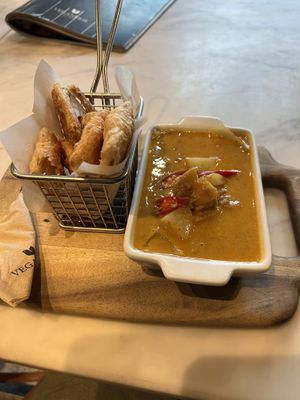 Curry with roti   at Veganerie Concept - Benjasiri Park in Bangkok