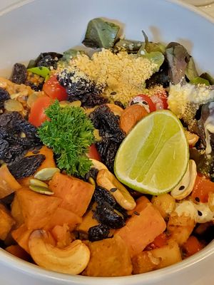 Pumpkin salad dish at Veganerie Concept - Benjasiri Park in Bangkok