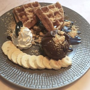 banoffee waffles  at Veganerie Concept - Benjasiri Park in Bangkok