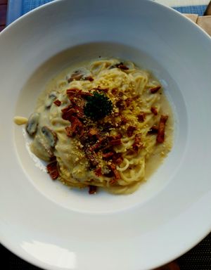 Pasta Carbonara #Veganuary at Veganerie Concept - Benjasiri Park in Bangkok