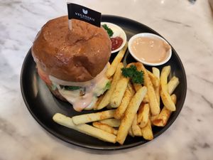 Cheese Burger at Veganerie Concept - Benjasiri Park in Bangkok