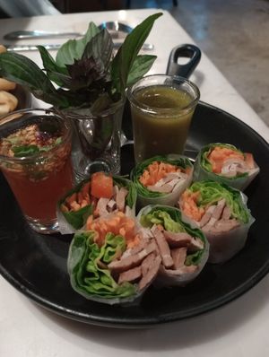 Fresh Spring Rolls. at Veganerie Concept - Benjasiri Park in Bangkok