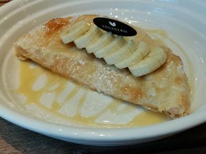 Roti pancake with banana at Veganerie Concept - Benjasiri Park in Bangkok