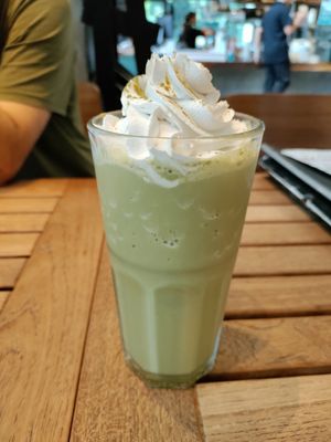 Matcha smoothie! at Veganerie Concept - Benjasiri Park in Bangkok