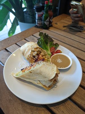 Chickpea wrap at Veganerie Concept - Benjasiri Park in Bangkok