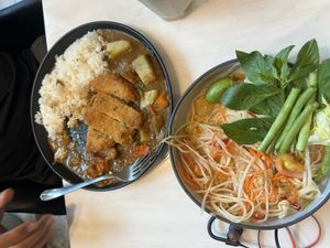Tonkatsu curry  at Veganerie Concept - Benjasiri Park in Bangkok