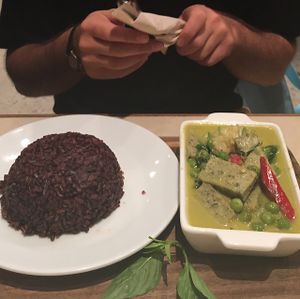 green curry with tofu  at Veganerie Concept - Benjasiri Park in Bangkok