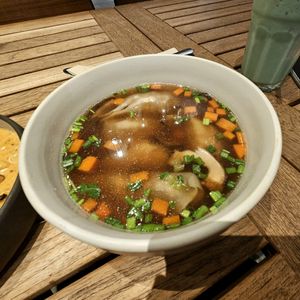 Dumpling soup at Veganerie Concept - Benjasiri Park in Bangkok