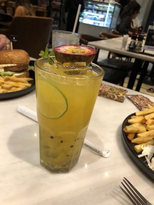 passion fruit lemonade  at Veganerie Concept - Benjasiri Park in Bangkok