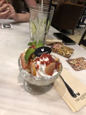 vanilla and strawberry sundae  at Veganerie Concept - Benjasiri Park in Bangkok