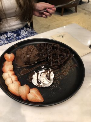 chocolate waffles   at Veganerie Concept - Benjasiri Park in Bangkok