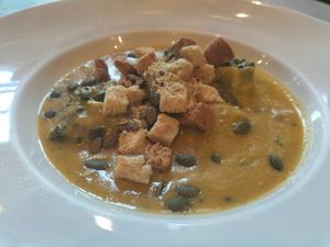 broccoli soup at Veganerie Concept - Benjasiri Park in Bangkok