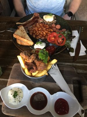 The ham tasted a lot like ham. The fried mushroom chickens were so good at Veganerie Concept - Benjasiri Park in Bangkok