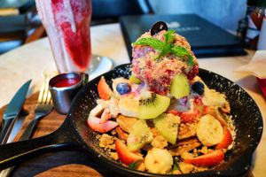 Delicious pancakes from Veganerie Concept. 10/10. at Veganerie Concept - Benjasiri Park in Bangkok