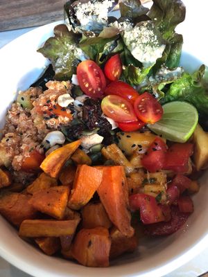 Sweet Potato Quinoa Bowl at Veganerie Concept - Benjasiri Park in Bangkok