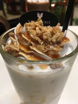 Soy caramel smoothie at Veganerie Concept - Benjasiri Park in Bangkok
