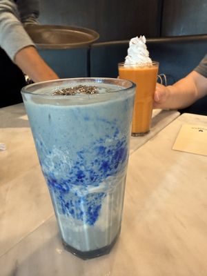 Blue spirulina  at Veganerie Concept - Benjasiri Park in Bangkok
