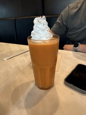 Thai tea smoothie  at Veganerie Concept - Benjasiri Park in Bangkok
