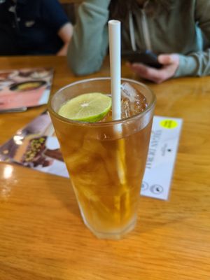Lime iced tea at Veganerie Concept - Benjasiri Park in Bangkok